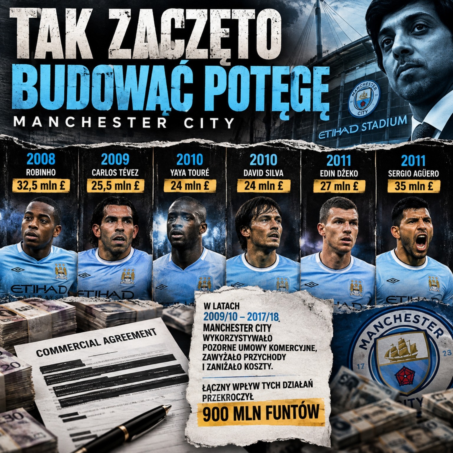 Der Beginn des Aufstiegs von Manchester City nach der Übernahme.